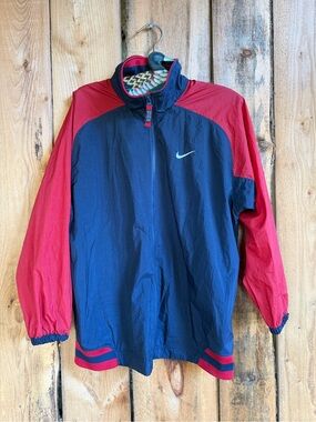 Nike Navy and Red Track Jacket with Swoosh